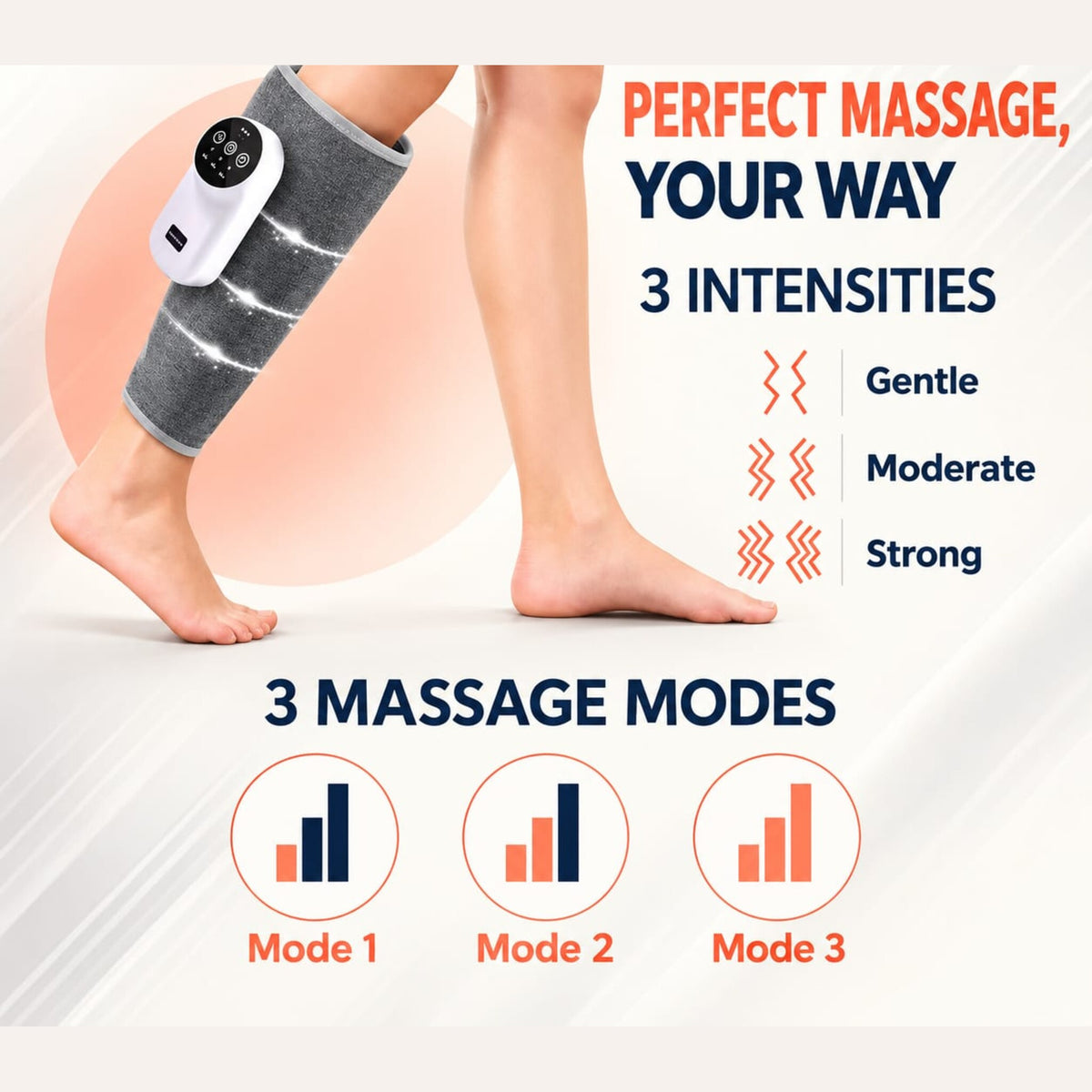 Heated Leg & Calf Massager - Cordless Air Compression