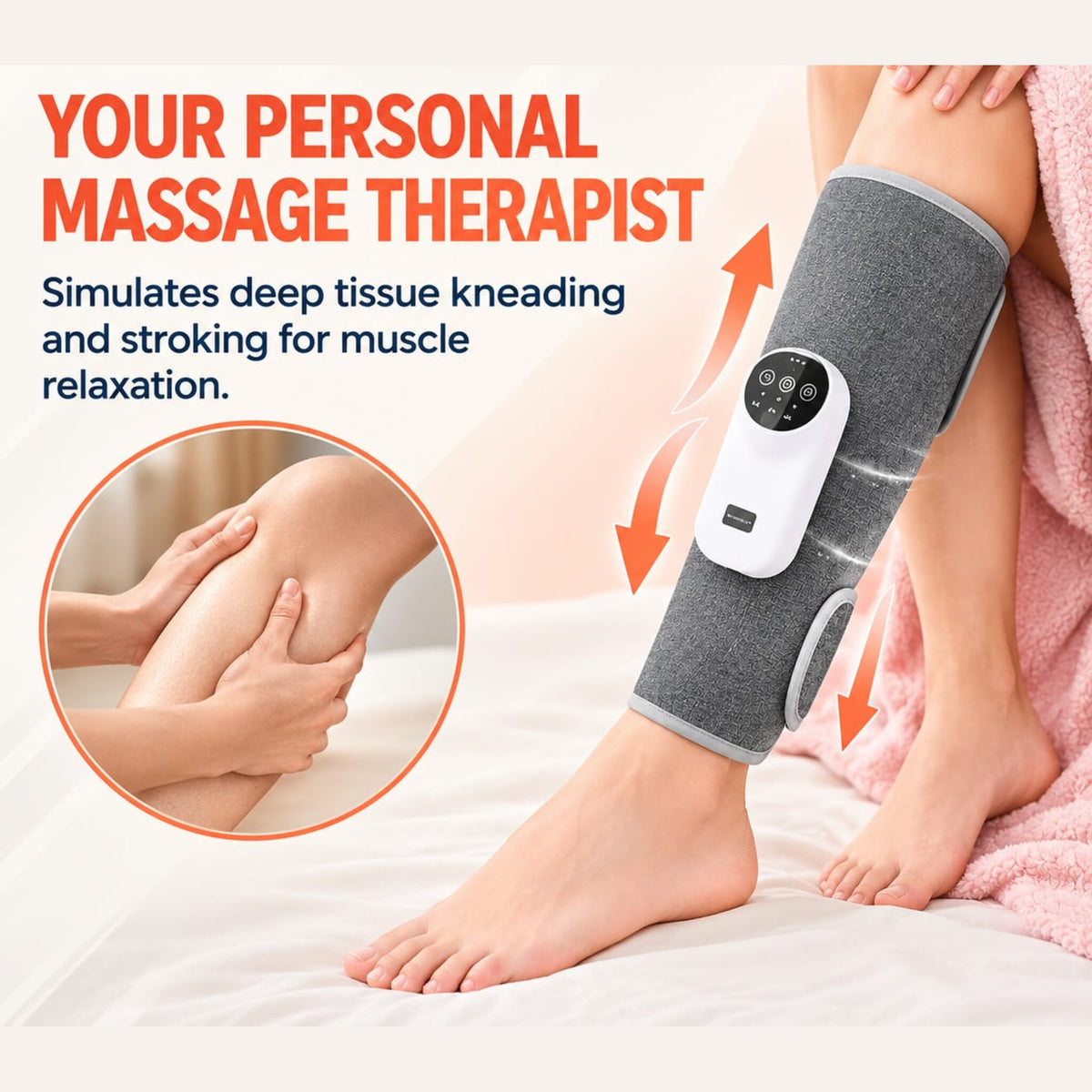 Heated Leg & Calf Massager - Cordless Air Compression