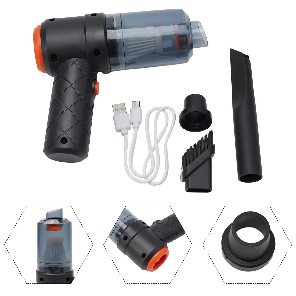 4-in-1 Cordless Handheld Vacuum - 4000Pa Car & Home Cleaner